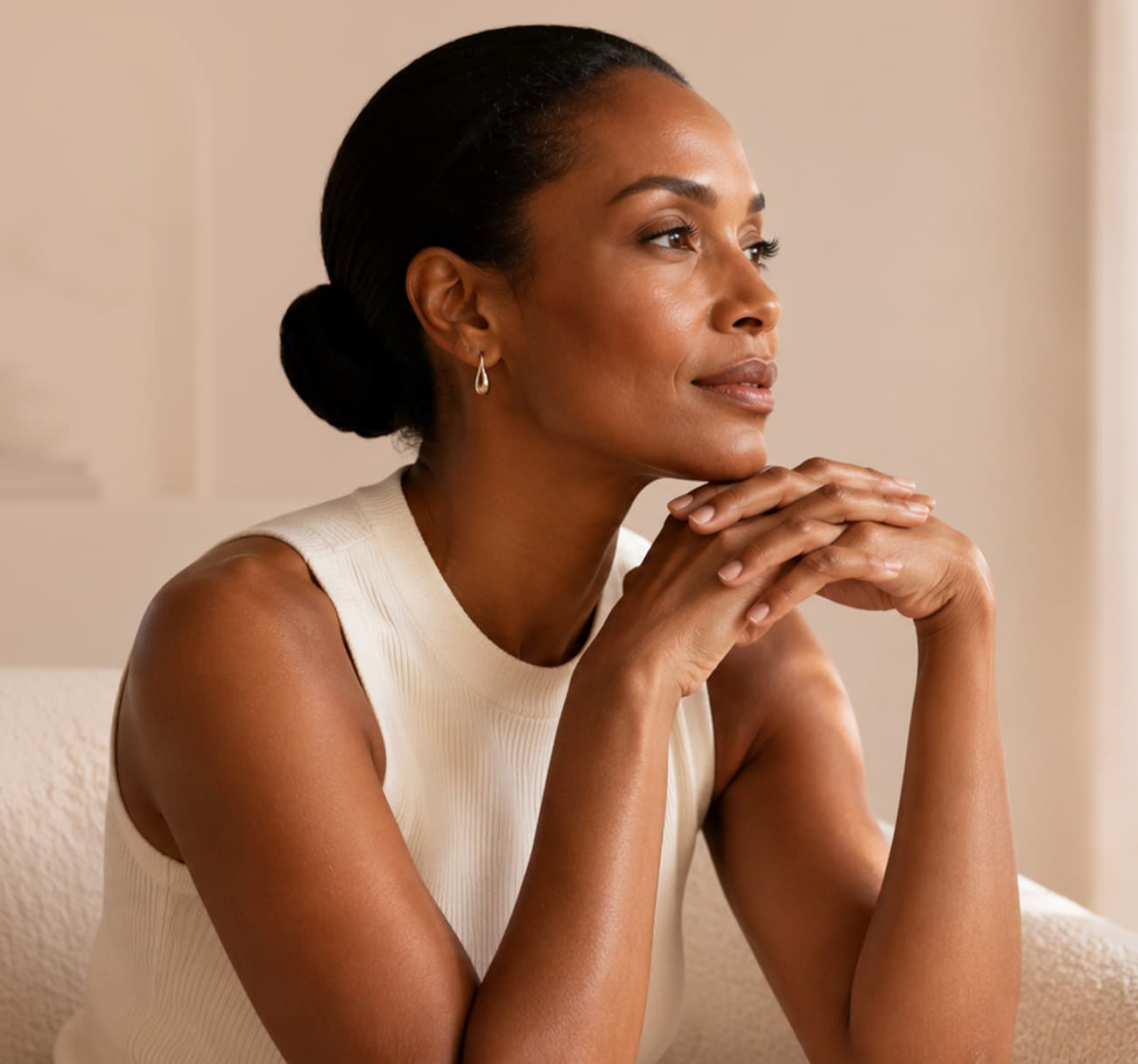 contemplative woman